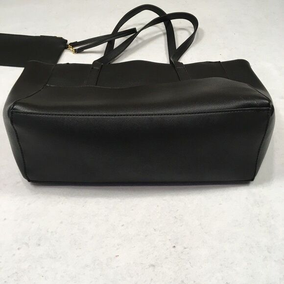 NWOT Anne Klein Black Laptop Bag Wristlet Gold Hardware Bows Faux Leather Career - Picture 5 of 16